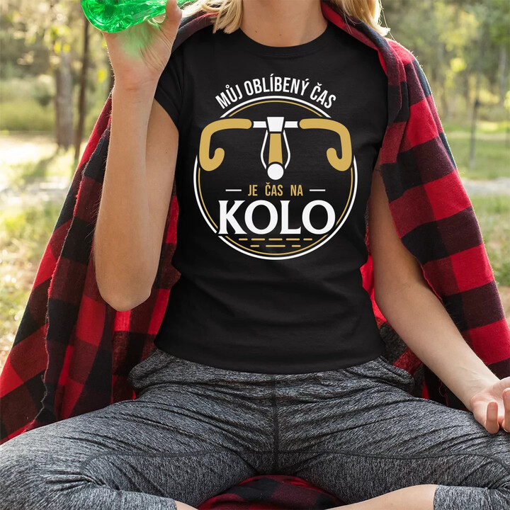 Můj oblíbený čas: je čas na kolo V2  - dámské tričko s potiskem