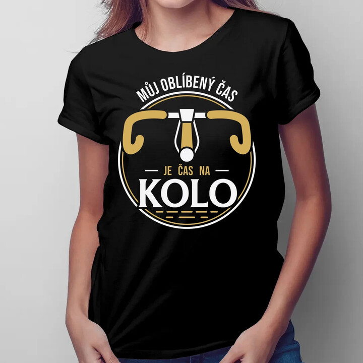 Můj oblíbený čas: je čas na kolo V2  - dámské tričko s potiskem