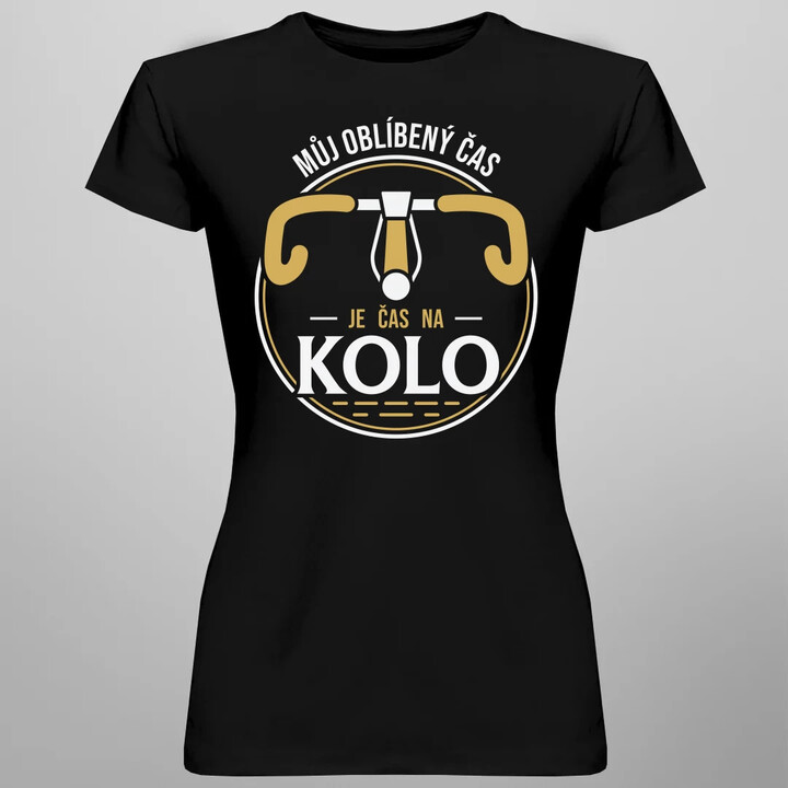 Můj oblíbený čas: je čas na kolo V2  - dámské tričko s potiskem