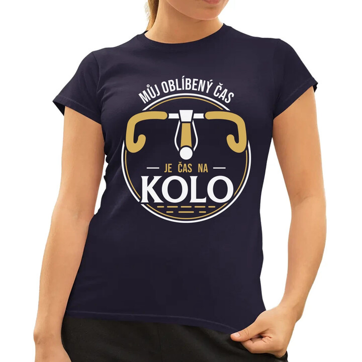 Můj oblíbený čas: je čas na kolo V2  - dámské tričko s potiskem