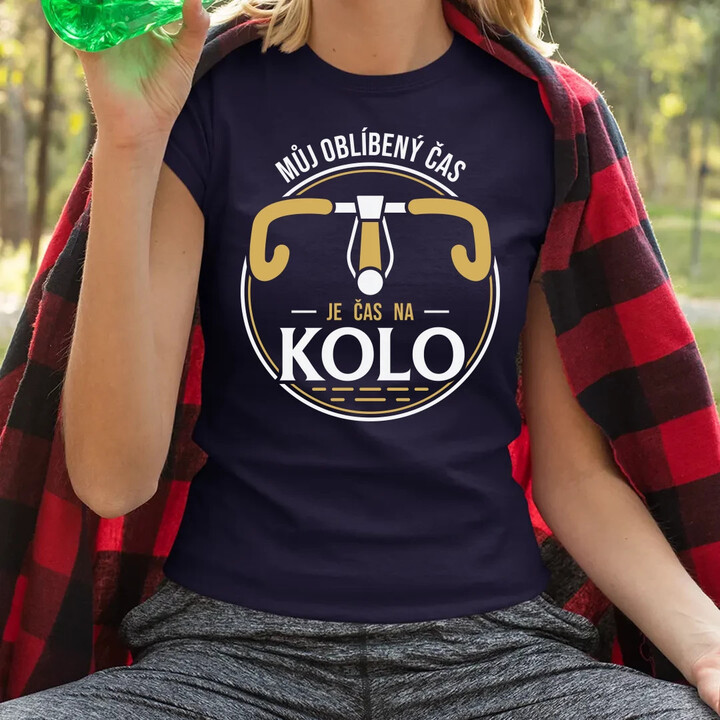 Můj oblíbený čas: je čas na kolo V2  - dámské tričko s potiskem