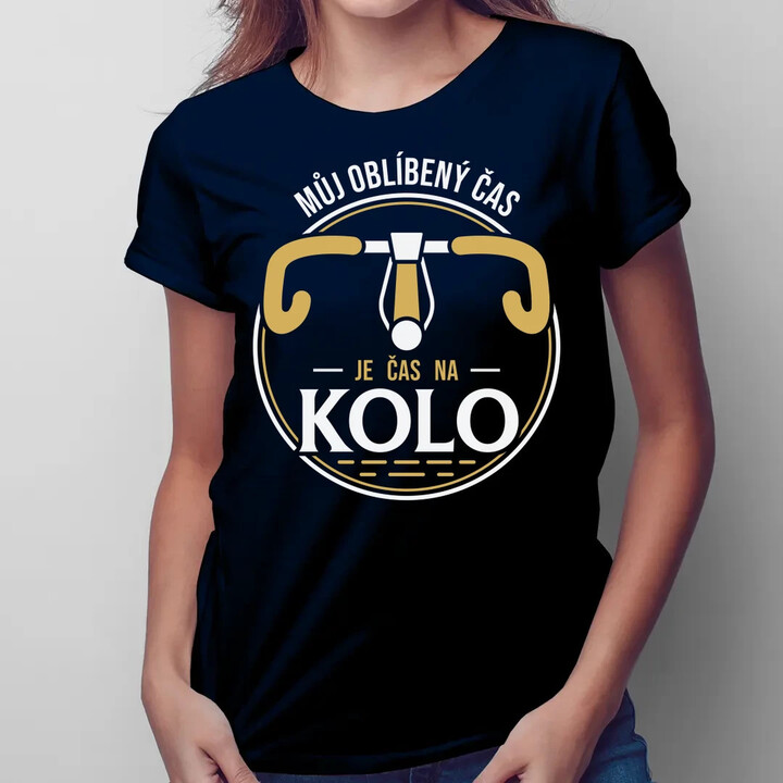 Můj oblíbený čas: je čas na kolo V2  - dámské tričko s potiskem