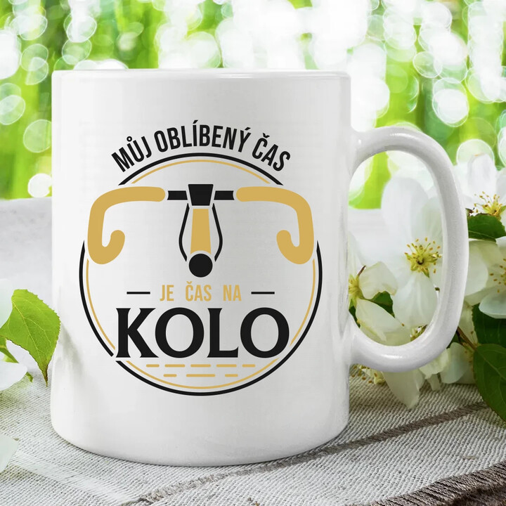 Můj oblíbený čas: je čas na kolo V2 - hrnek s potiskem