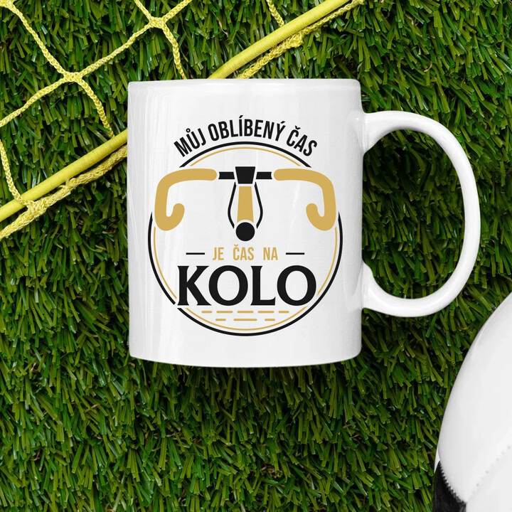 Můj oblíbený čas: je čas na kolo V2 - hrnek s potiskem