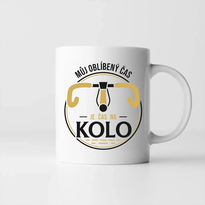 Můj oblíbený čas: je čas na kolo V2 - hrnek s potiskem