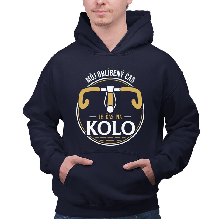 Můj oblíbený čas: je čas na kolo V2 - pánská mikina s potiskem