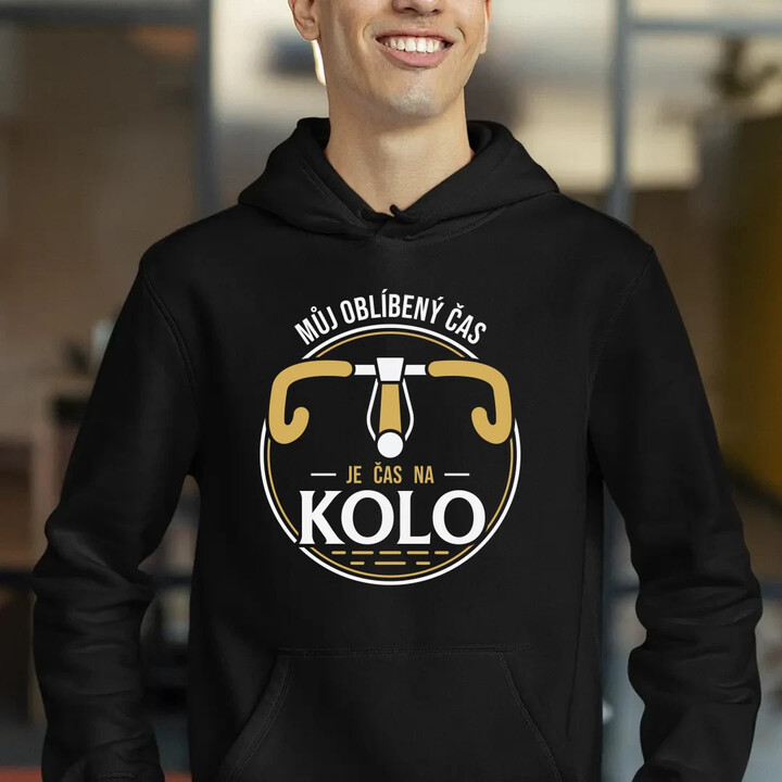 Můj oblíbený čas: je čas na kolo V2 - pánská mikina s potiskem