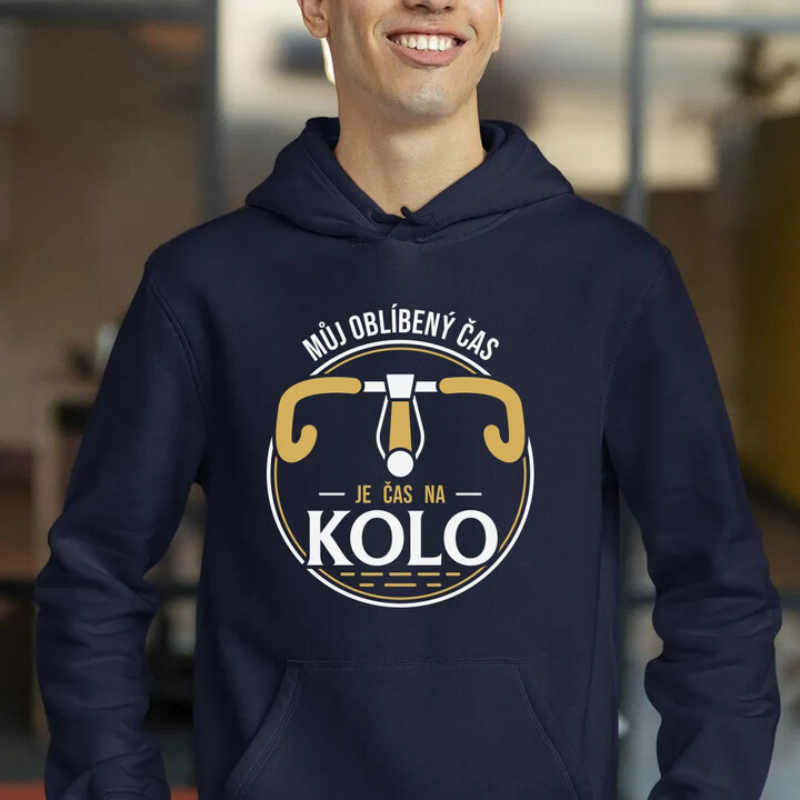 Můj oblíbený čas: je čas na kolo V2 - pánská mikina s potiskem