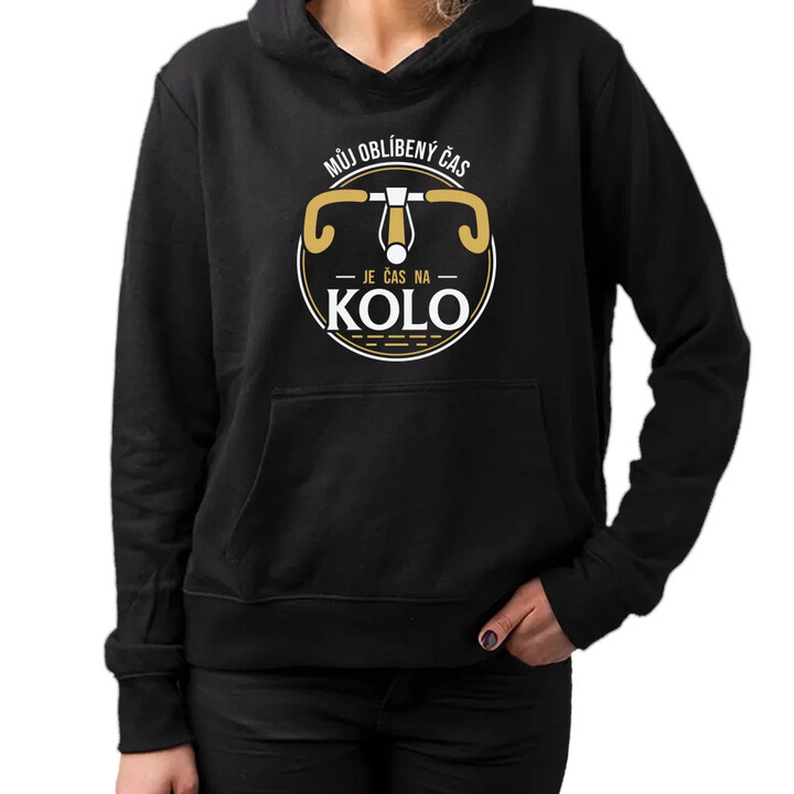 Můj oblíbený čas: je čas na kolo V2 - dámská mikina s potiskem