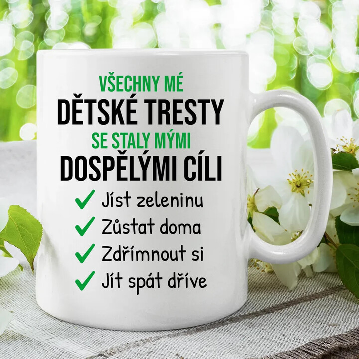 Všechny mé dětské tresty - hrnek s potiskem