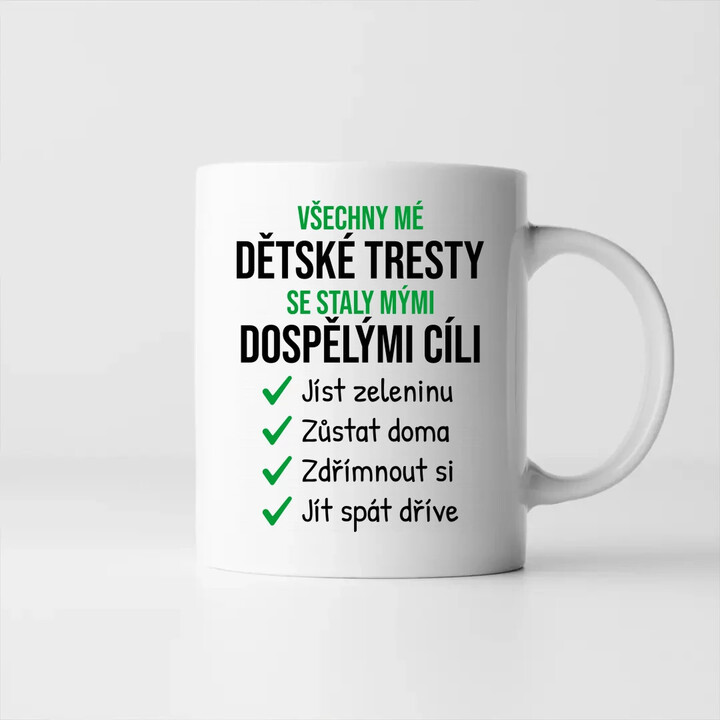 Všechny mé dětské tresty - hrnek s potiskem