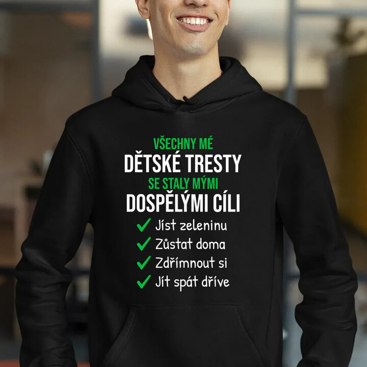 Všechny mé dětské tresty - pánská mikina s potiskem