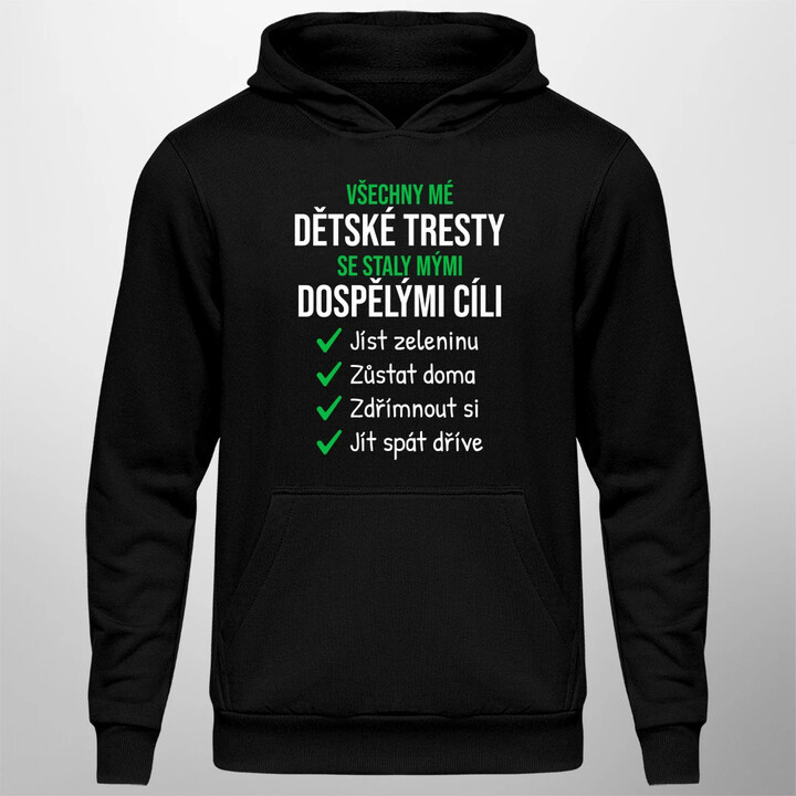 Všechny mé dětské tresty - pánská mikina s potiskem