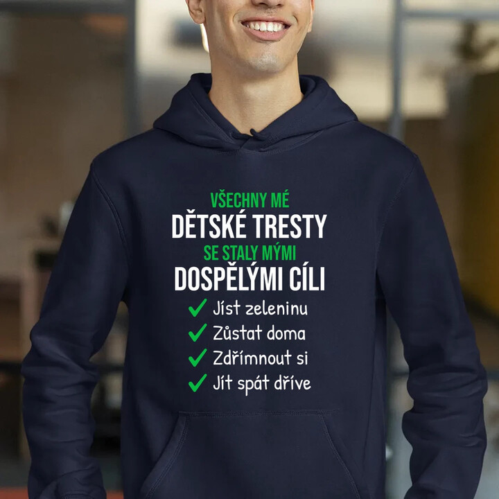 Všechny mé dětské tresty - pánská mikina s potiskem
