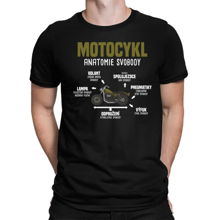 Motocykl anatomie svobody - pánské tričko s potiskem