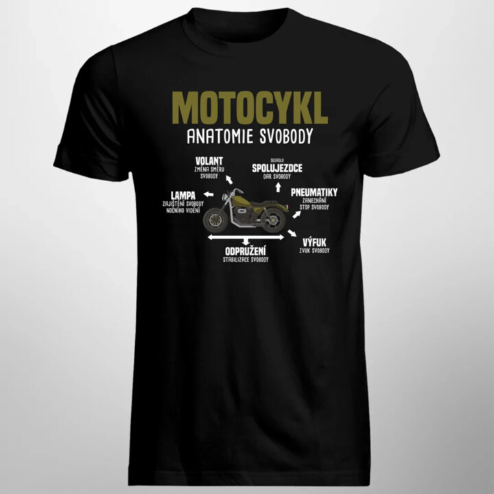 Motocykl anatomie svobody - pánské tričko s potiskem