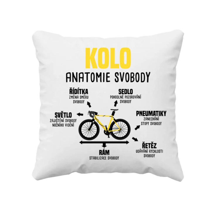 Kolo anatomie svobody - polštář s potiskem