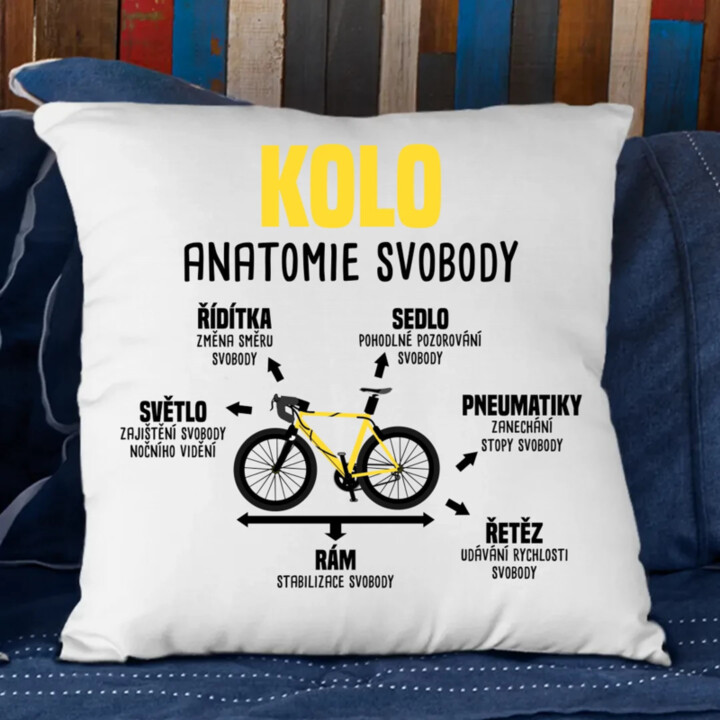 Kolo anatomie svobody - polštář s potiskem
