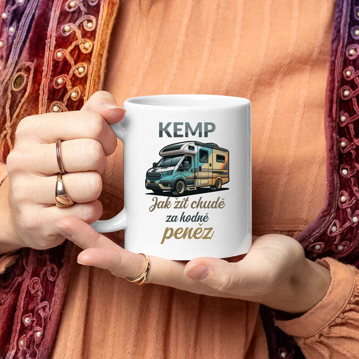 Kemp - jak žít chudě za hodně peněz - hrnek s potiskem