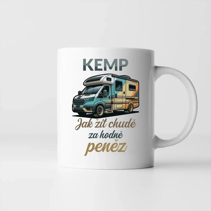 Kemp - jak žít chudě za hodně peněz - hrnek s potiskem