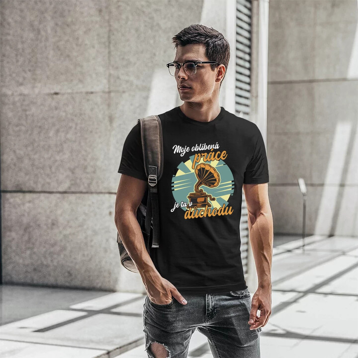 Moje oblíbená práce je ta v důchodu - pánské tričko s potiskem