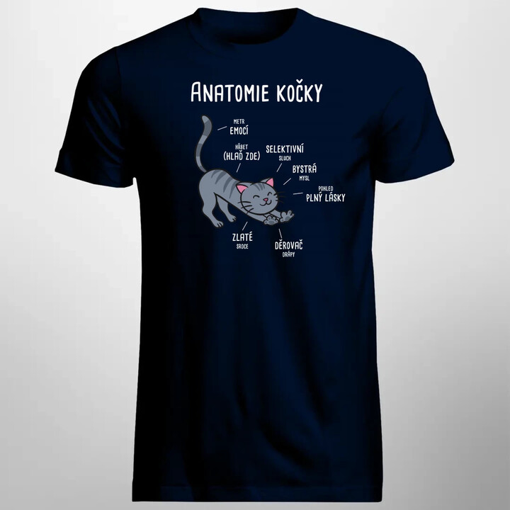 Anatomie kočky - pánské tričko s potiskem