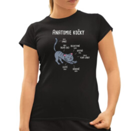 Anatomie kočky  - dámské tričko s potiskem