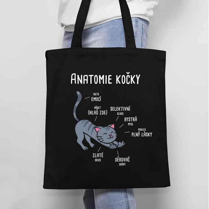 Anatomie kočky - taška s potiskem