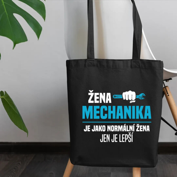 Žena mechanika je jako normální žena, jen je lepší - taška s potiskem