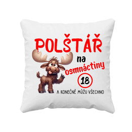 Polštář na osmnáctiny - a konečně můžu všechno  - polštář s potiskem