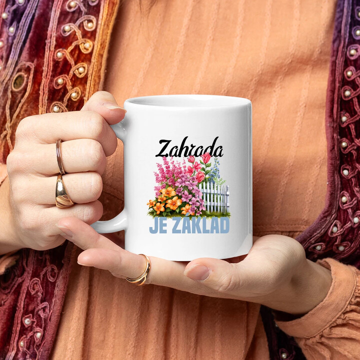 Zahrada je základ - hrnek s potiskem