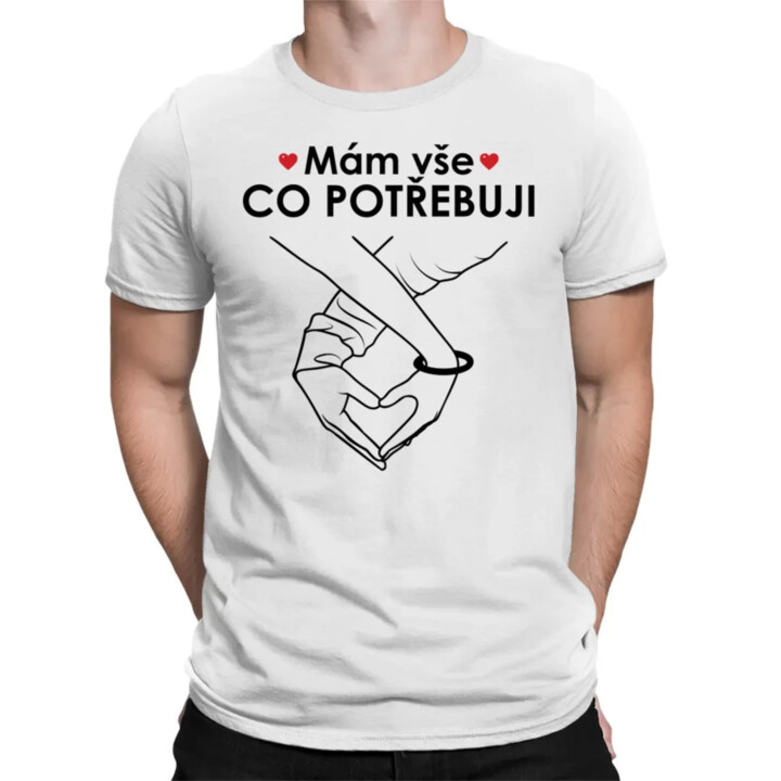 Mám vše, co potřebuji - pánské tričko s potiskem