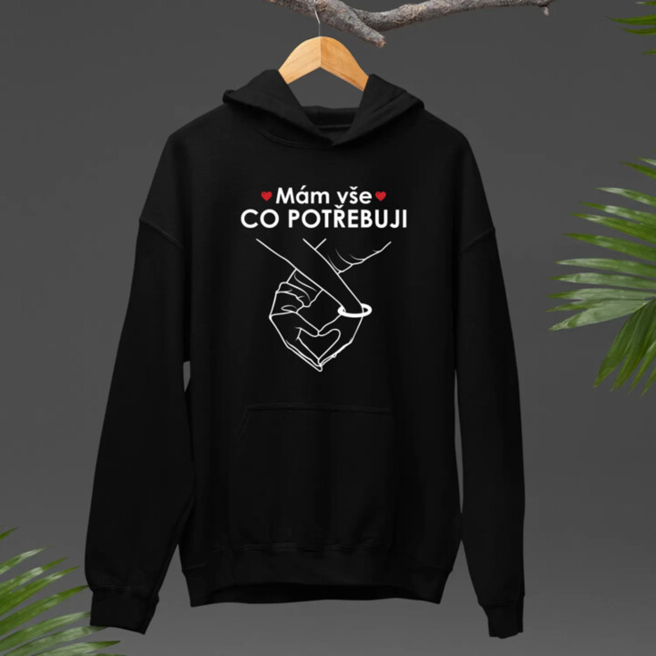 Mám vše, co potřebuji - pánská mikina s potiskem