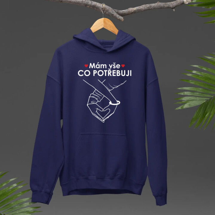 Mám vše, co potřebuji - pánská mikina s potiskem
