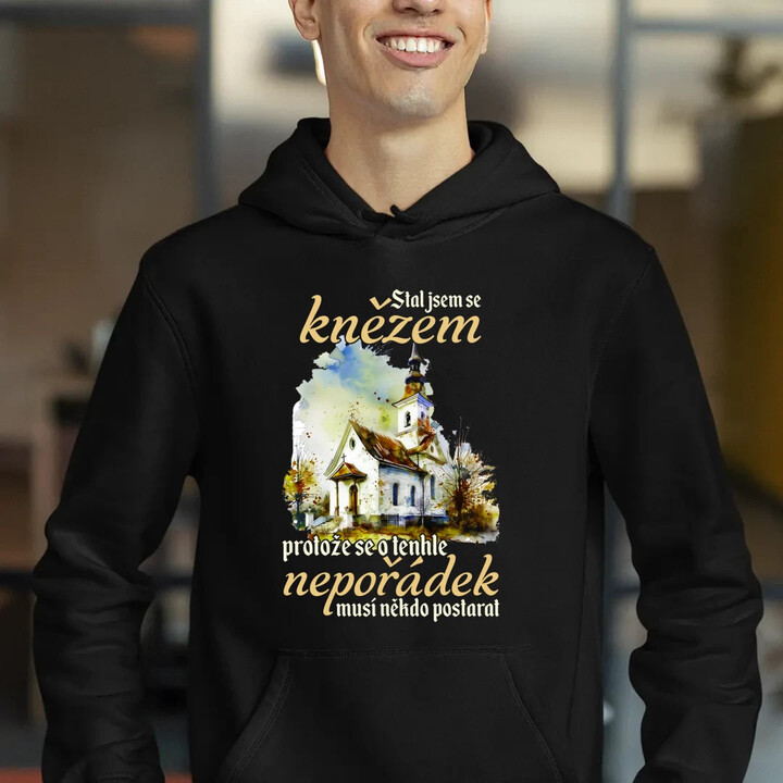 Stal jsem se knězem - pánská mikina s potiskem