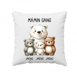 Mámin Gang - tři děti - polštář s potiskem - personalizovaný produkt