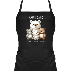 Mámin Gang - tři děti - zástěra s potiskem - personalizovaný produkt