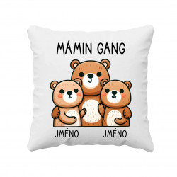 Mámin Gang - dvě děti - polštář s potiskem - personalizovaný produkt