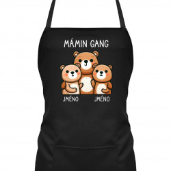 Mámin Gang - dvě děti - zástěra s potiskem - personalizovaný produkt