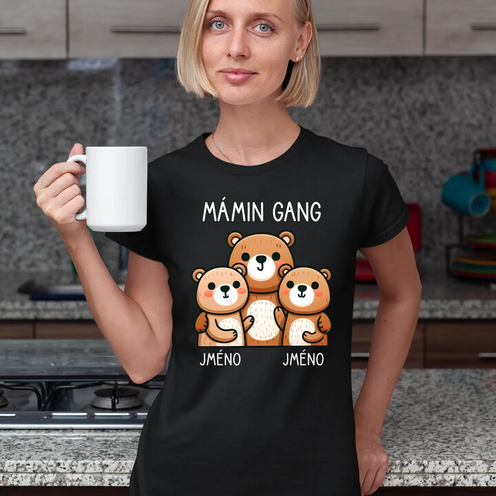 Mámin Gang - dvě děti  - dámské tričko s potiskem - personalizovaný produkt