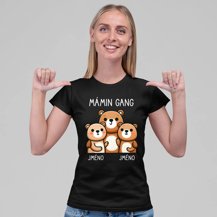 Mámin Gang - dvě děti  - dámské tričko s potiskem - personalizovaný produkt