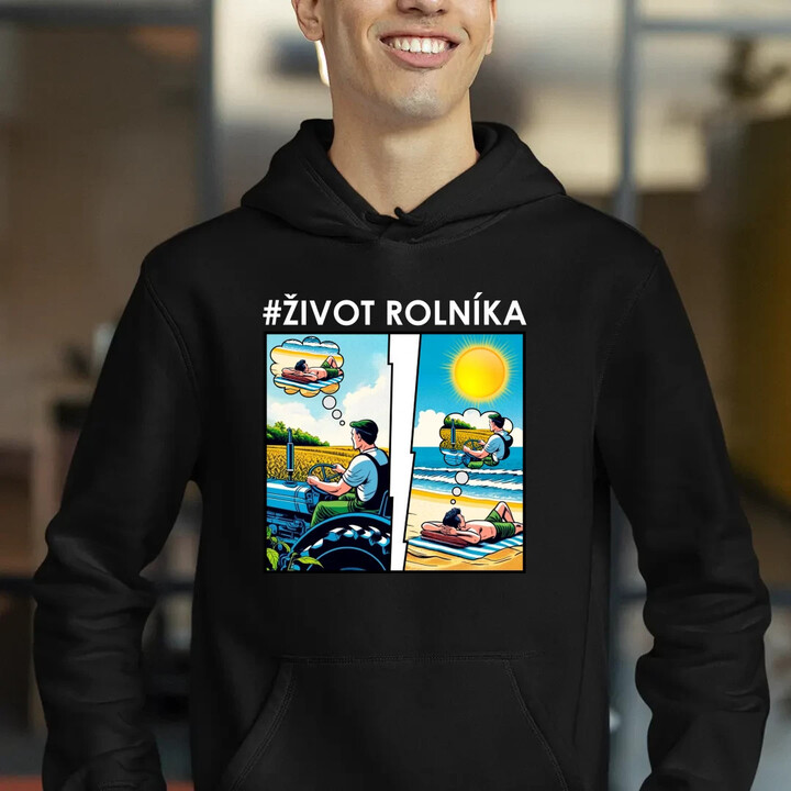 Život rolníka - pánská mikina s potiskem