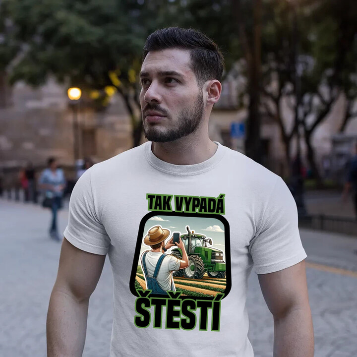 Tak vypadá štěstí - farmář - pánské tričko s potiskem