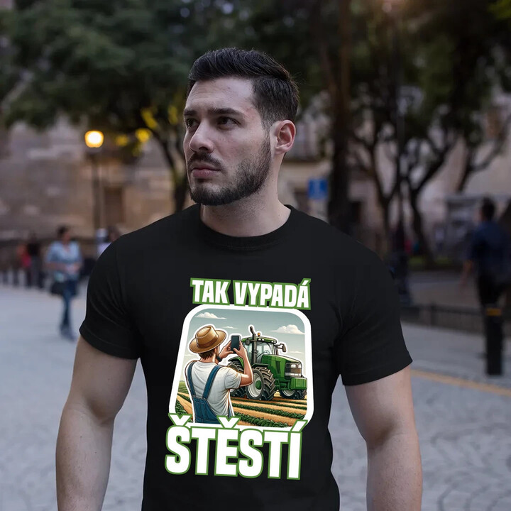 Tak vypadá štěstí - farmář - pánské tričko s potiskem