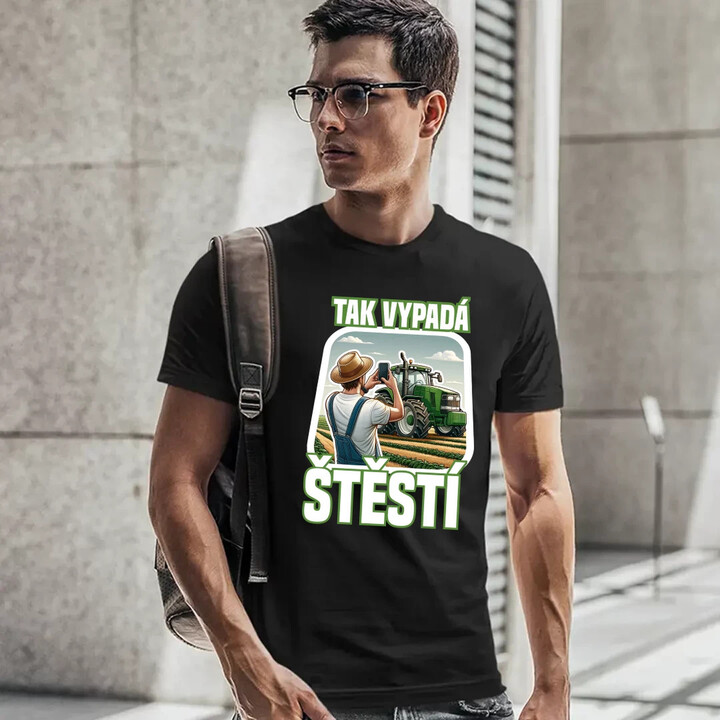 Tak vypadá štěstí - farmář - pánské tričko s potiskem