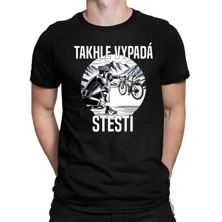 Takhle vypadá štěstí -  cyklista - pánské tričko s potiskem