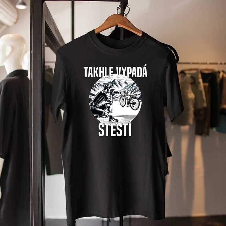 Takhle vypadá štěstí -  cyklista - pánské tričko s potiskem
