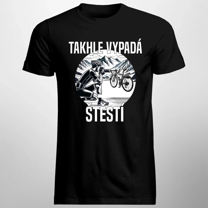 Takhle vypadá štěstí -  cyklista - pánské tričko s potiskem