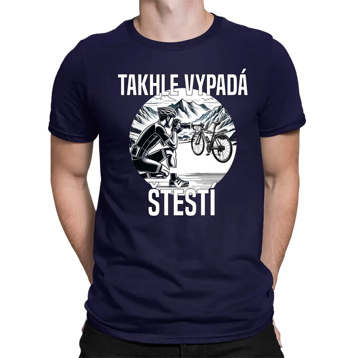 Takhle vypadá štěstí -  cyklista - pánské tričko s potiskem