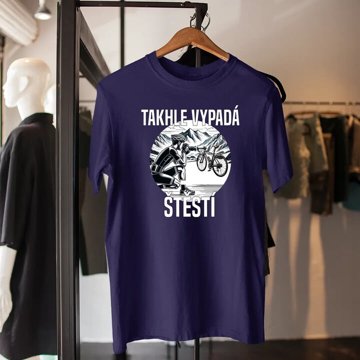 Takhle vypadá štěstí -  cyklista - pánské tričko s potiskem